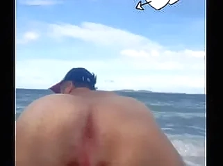 Free underwear big-ass beach video